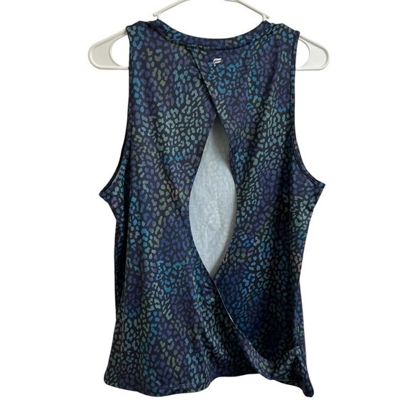 Fabletics Women Size M Blake Dry-Flex Open Back Tank Top Heatmap Leopard Gym - Picture 2 of 7